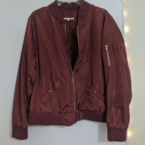 Maroon Plum Bomber Jacket